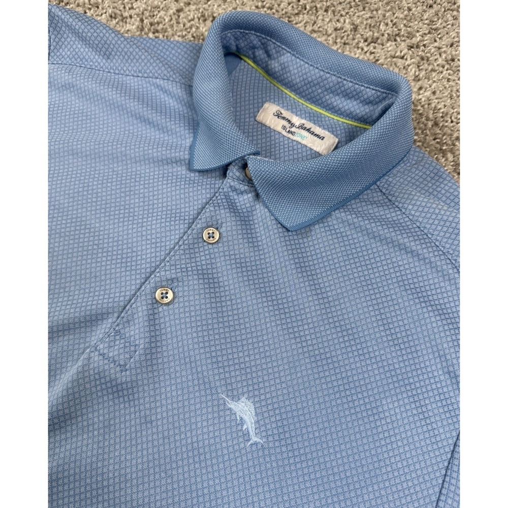 Tommy‎ Bahama Island Zone Polo Shirt Fish Embroidery Tencel Blend Mens Medium - Picture 2 of 7